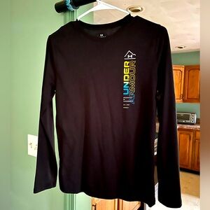 UA front logo design long sleeve tee shirt boys